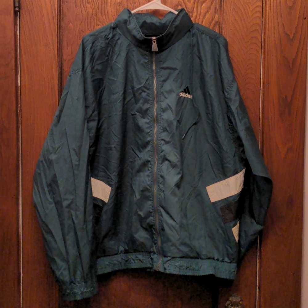Large Throwback Full-zip Adidas windbreaker